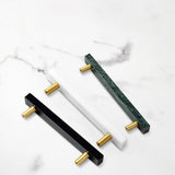 Nordic Light Luxury Marble Brass Square Cabinet Handles