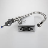 Brushed Nickel Stainless Steel Kitchen Faucet with Pull Down Sprayer