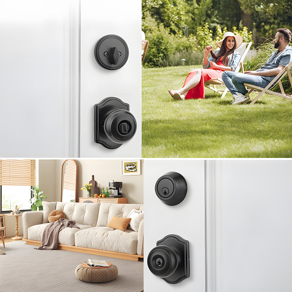 Keyed Entry Front Door Knob Set with Deadbolt
