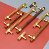 Black Walnut Square Cabinet Handles Beech Wood Drawer Pulls