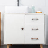 Long Solid Wood Finished Curved Arch Round Cabinet Handle for Kitchen
