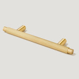 Brass Knurled T-Bar Cabinet Drawer Handles