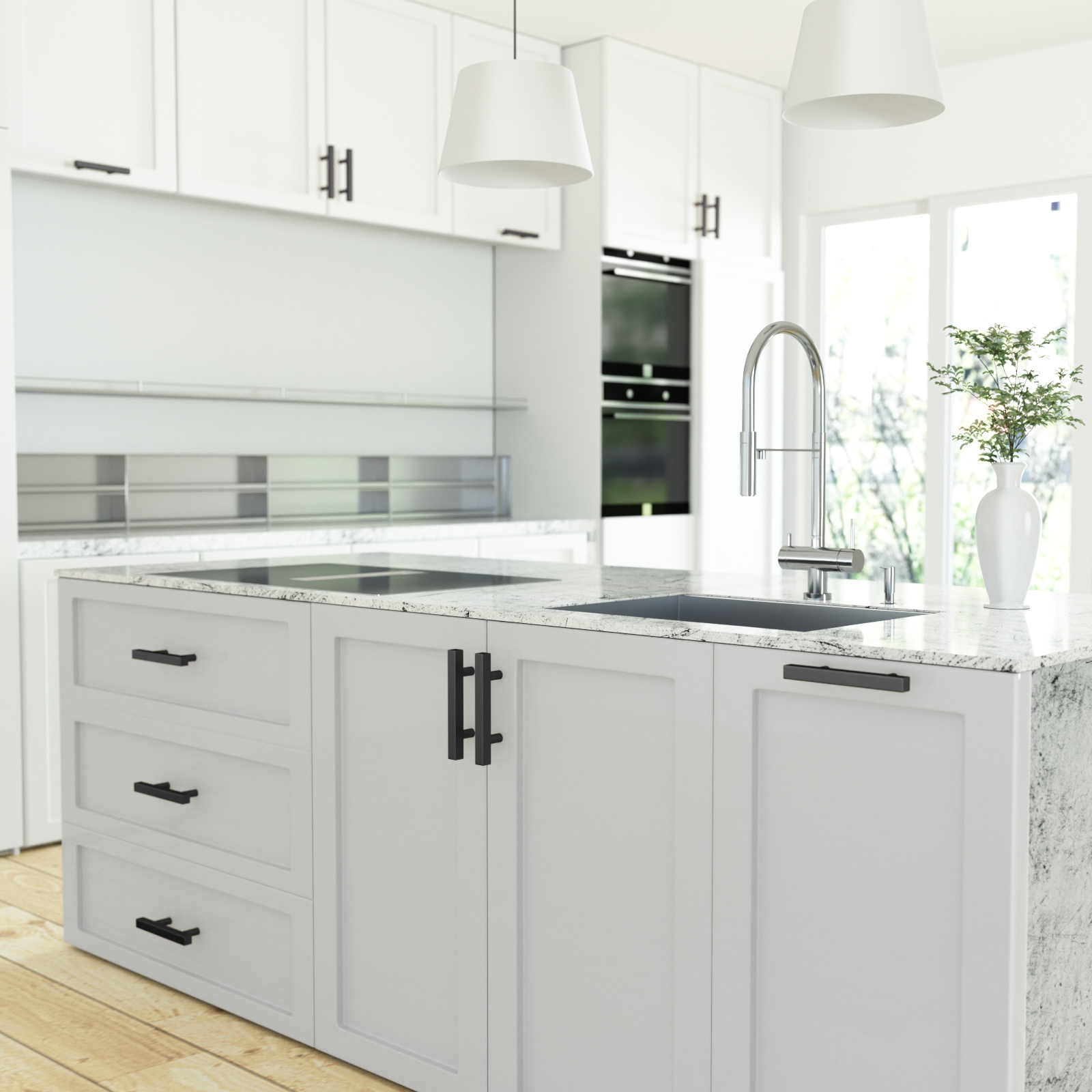 Matte Black Hardware Kitchen Drawer Handles