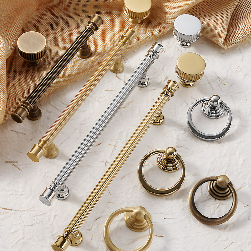 Antique Art Deco Brass Cabinet Knobs and Pulls