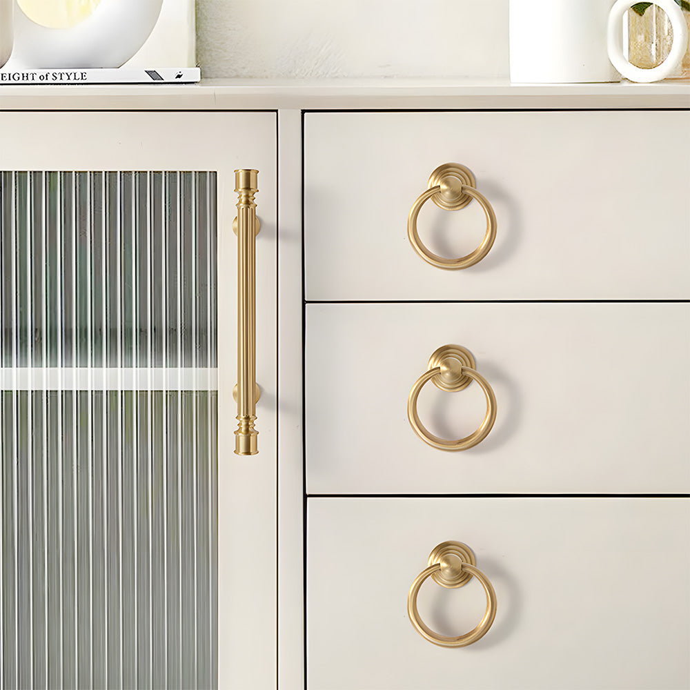 Antique Art Deco Brass Cabinet Knobs and Pulls