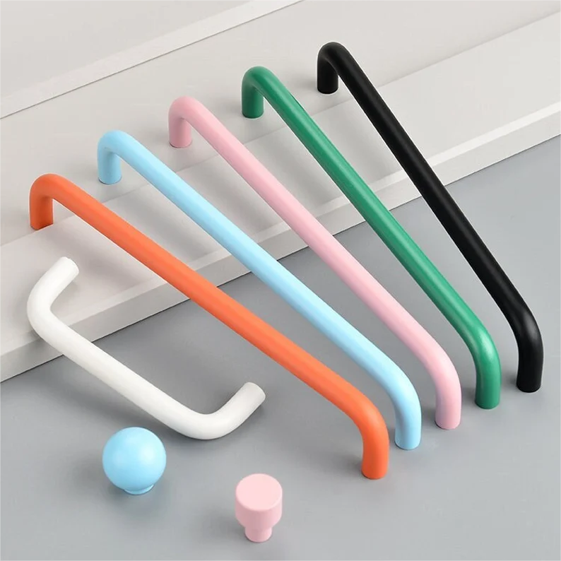 Big Size Colorful Double Curved Drawer Door Handles
