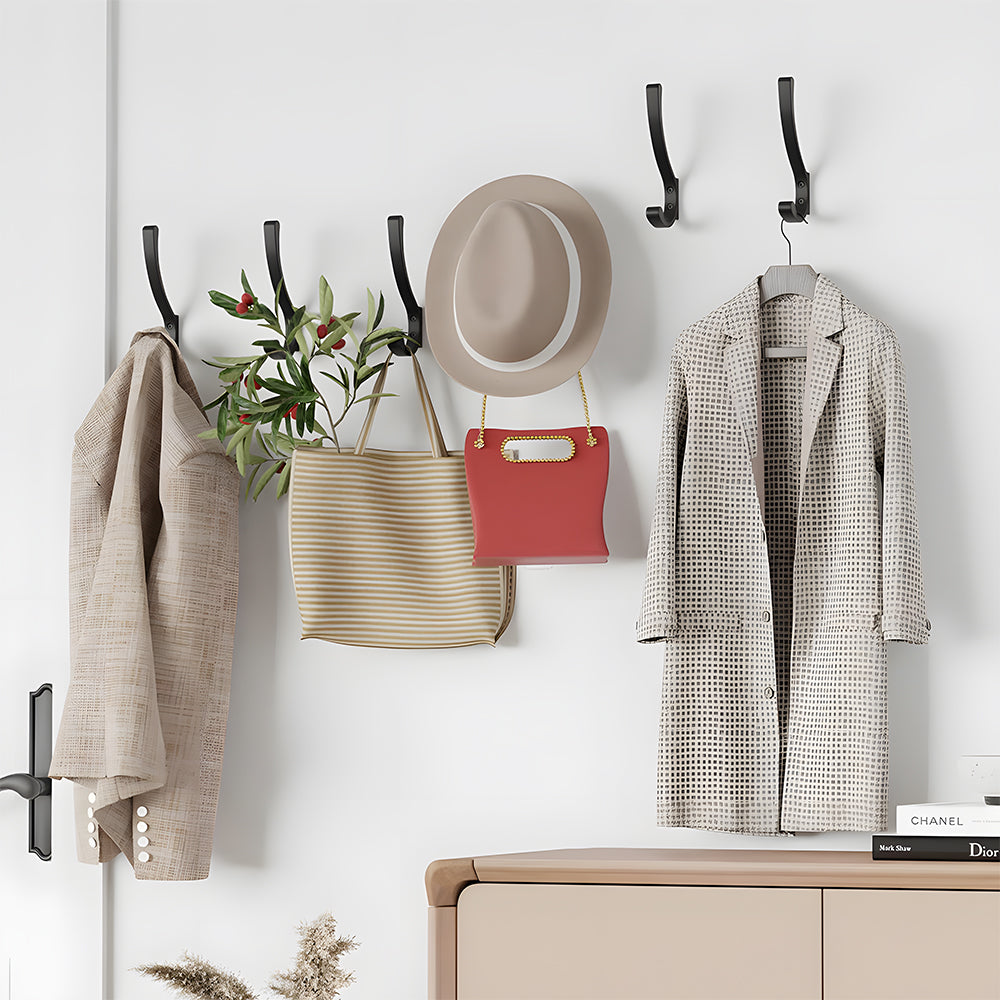 Wall Mount Heavy Duty Coat and Backpack Hooks