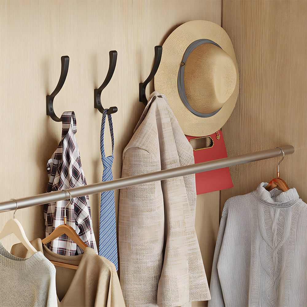 Wall Mount Heavy Duty Coat and Backpack Hooks