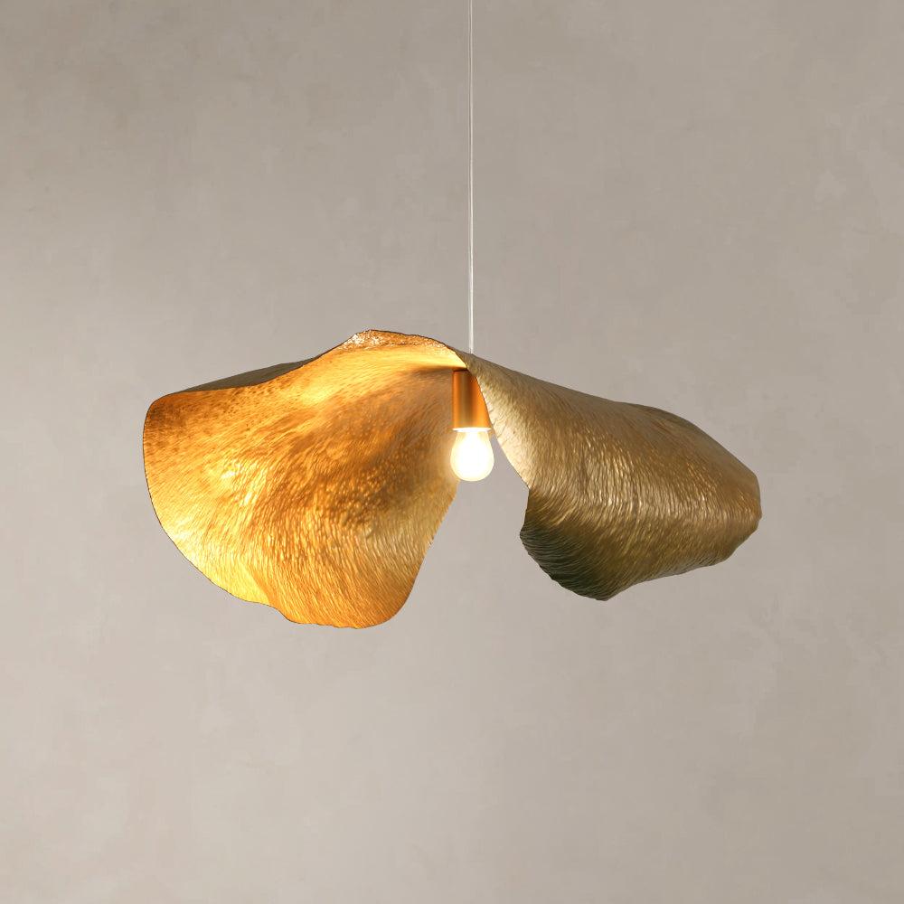 Brass Wavy Lotus Leaf Pendants