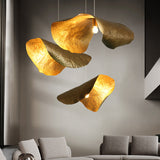 Brass Wavy Lotus Leaf Pendants