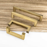 Brushed Brass Kitchen Handles Square Drawer Pulls