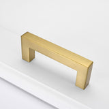 Gold Square Brushed Brass Kitchen Handles