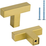 Brushed Brass Kitchen Handles Square Drawer Pulls
