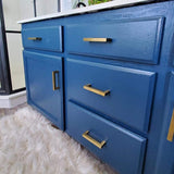 Gold Square Brushed Brass Kitchen Handles