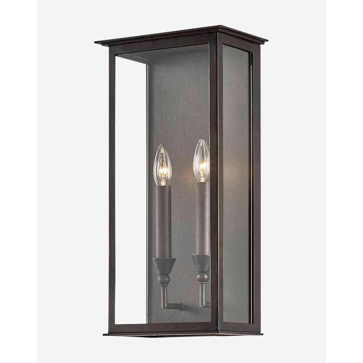 Chauncey Sconce vintage-inspired aged nickel wall light with opal glass shade and warm ambient glow in elegant hallway