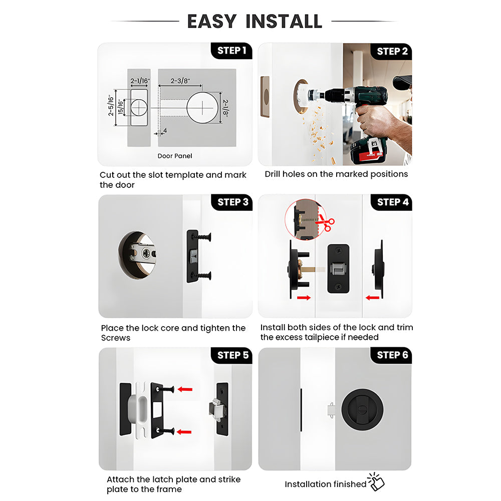 Classic Round Pocket Door Lock