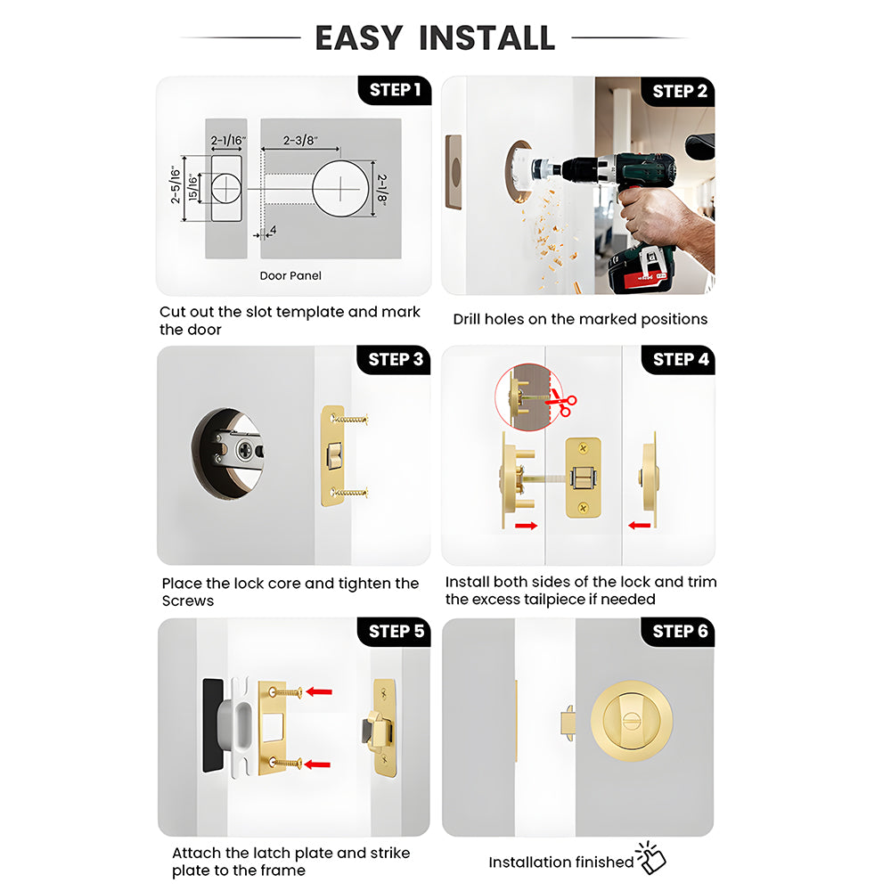 Classic Round Pocket Door Lock