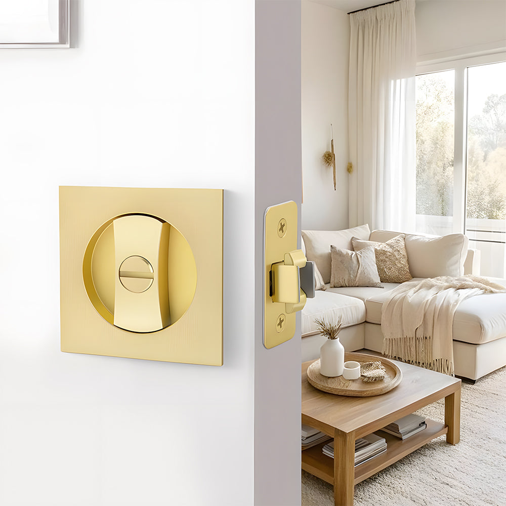 Square Keyless Pocket Door Lock with Indicator