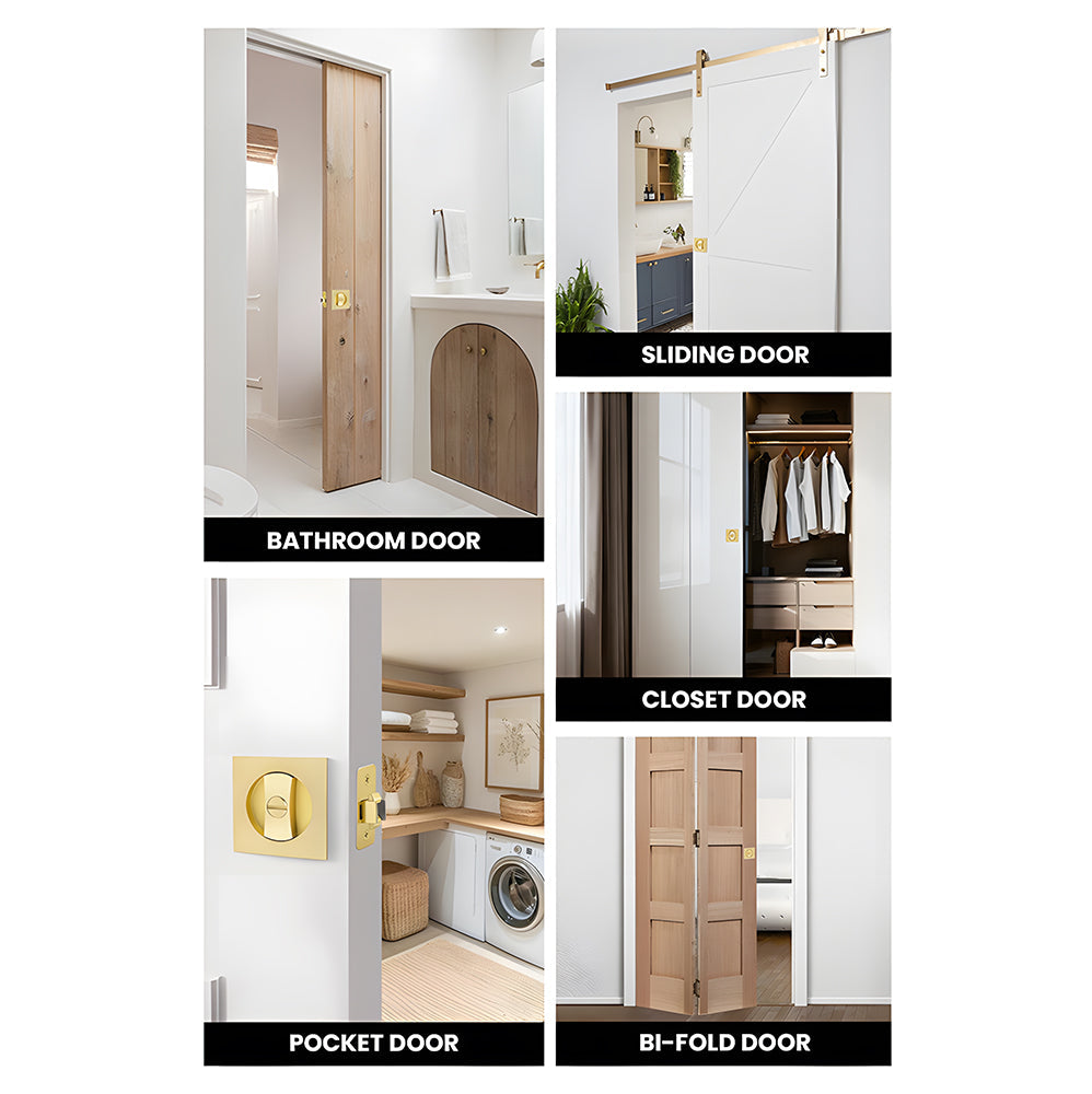 Square Keyless Pocket Door Lock with Indicator