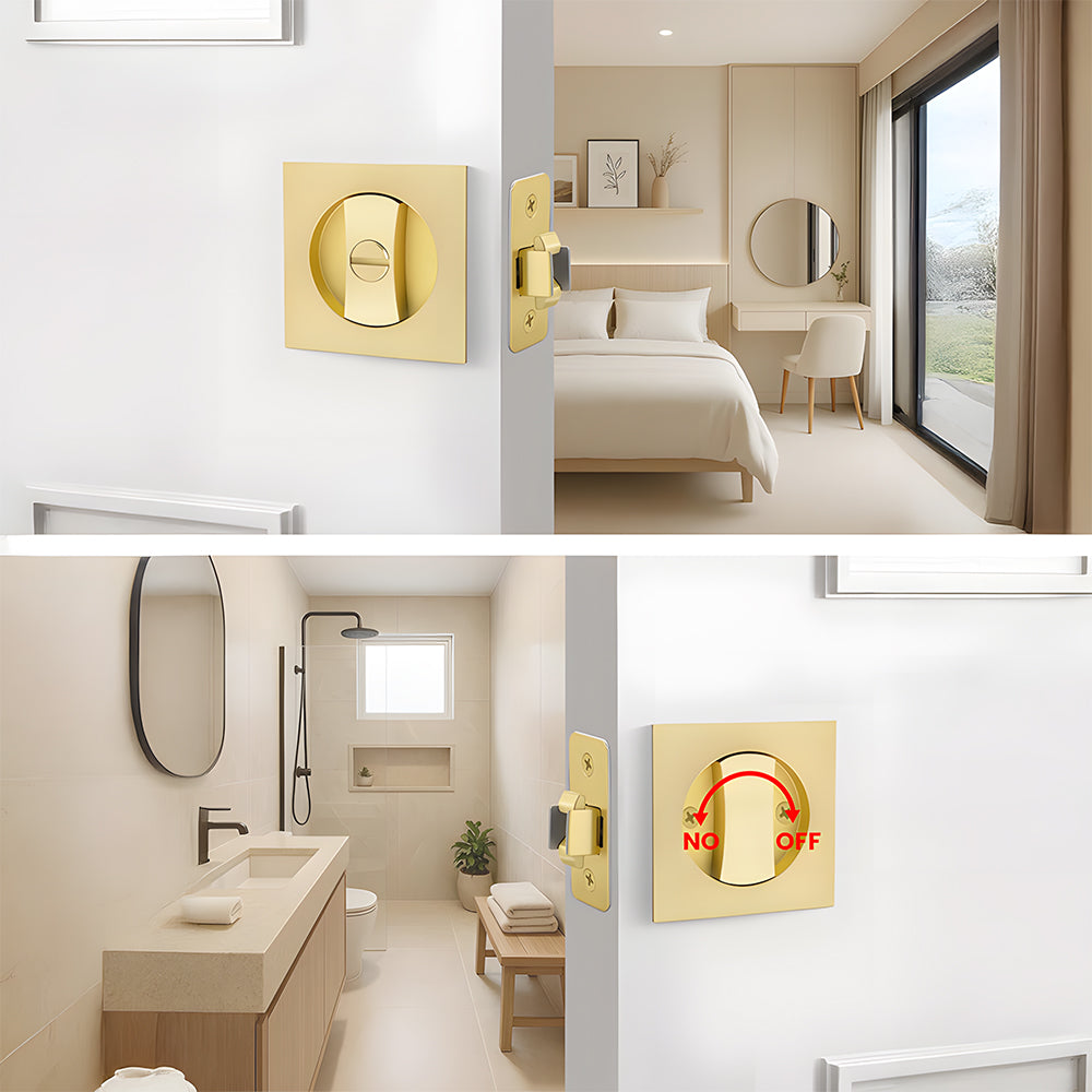 Square Keyless Pocket Door Lock with Indicator