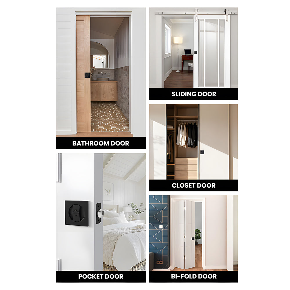 Square Keyless Pocket Door Lock with Indicator