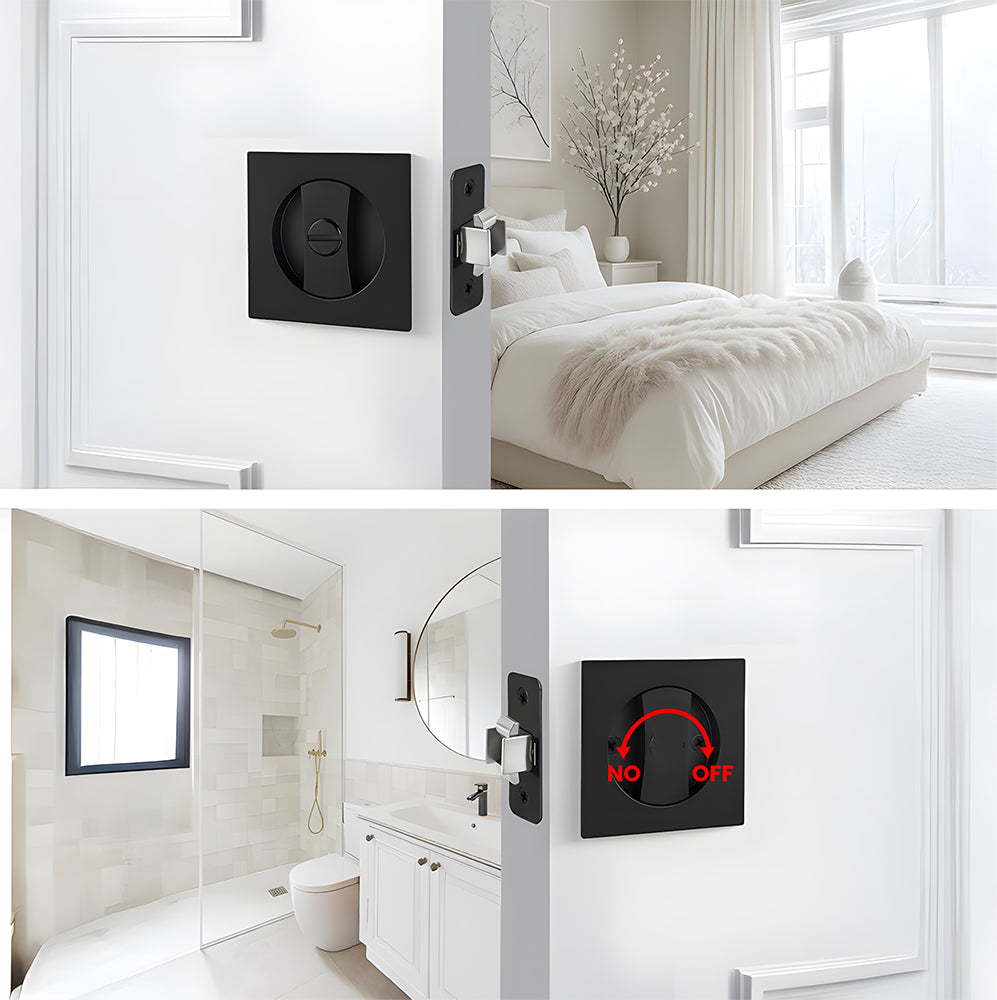 Square Keyless Pocket Door Lock with Indicator
