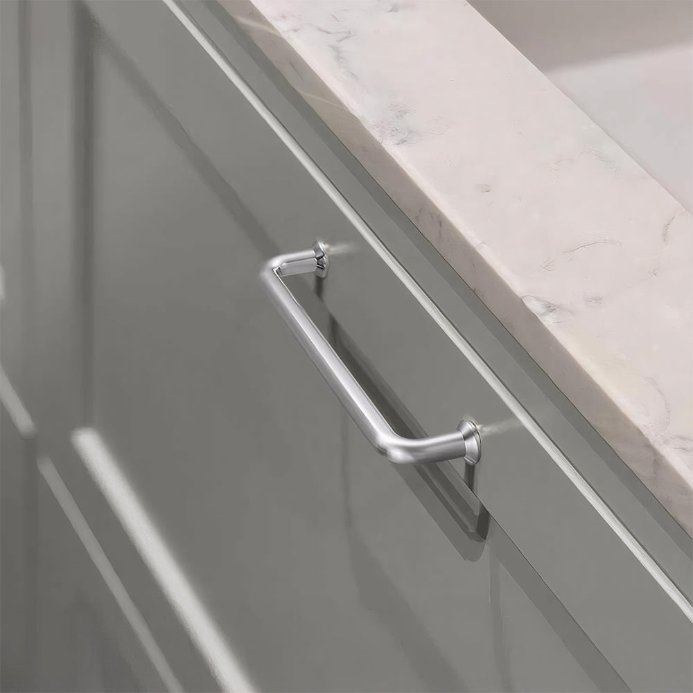Luxury Silver Nickel Brushed Wardrobe Door Cabinet Handles