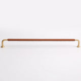 French Cowhide Brass Leather Cabinet Door Handle