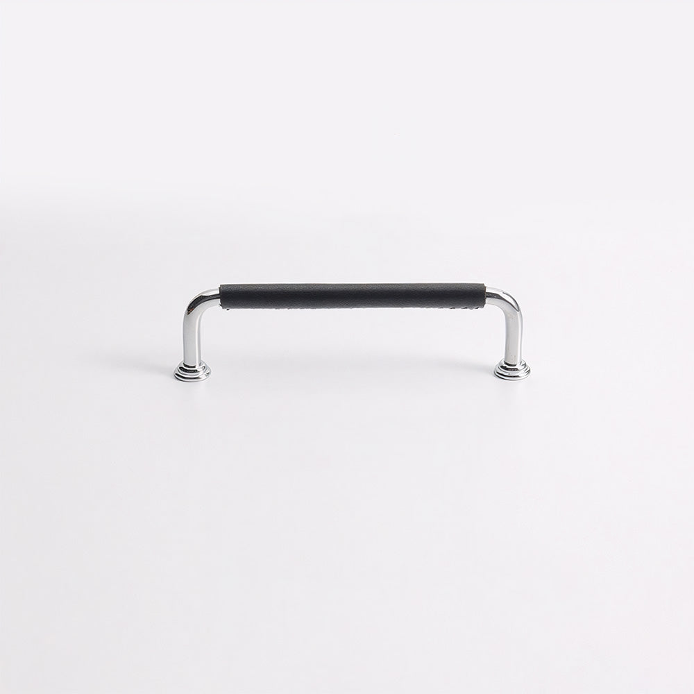 French Cowhide Brass Leather Cabinet Door Handle