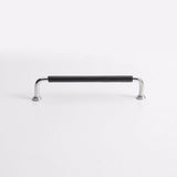French Cowhide Brass Leather Cabinet Door Handle