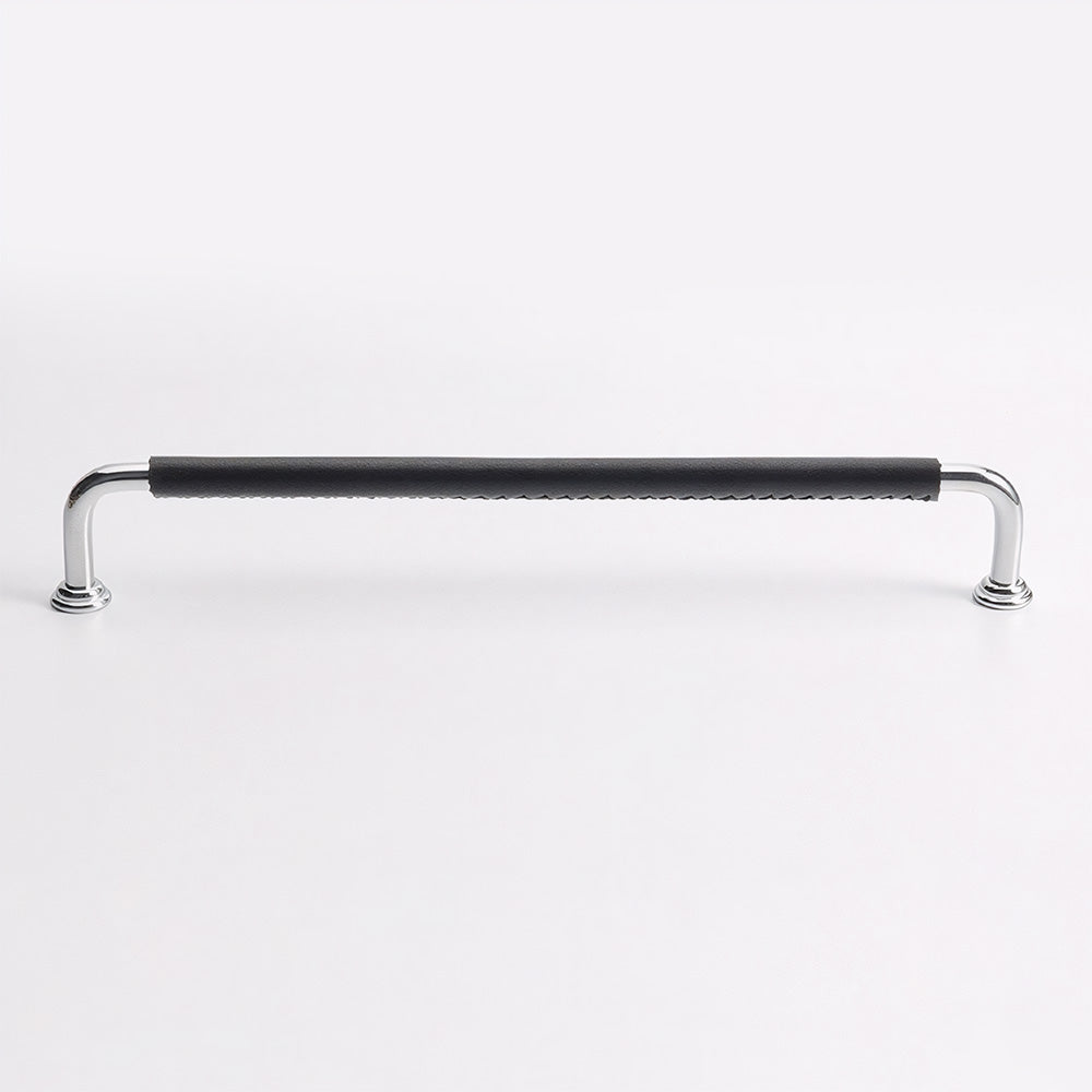 French Cowhide Brass Leather Cabinet Door Handle