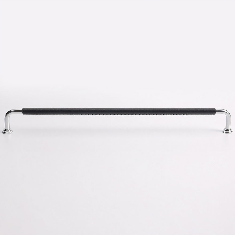 French Cowhide Brass Leather Cabinet Door Handle