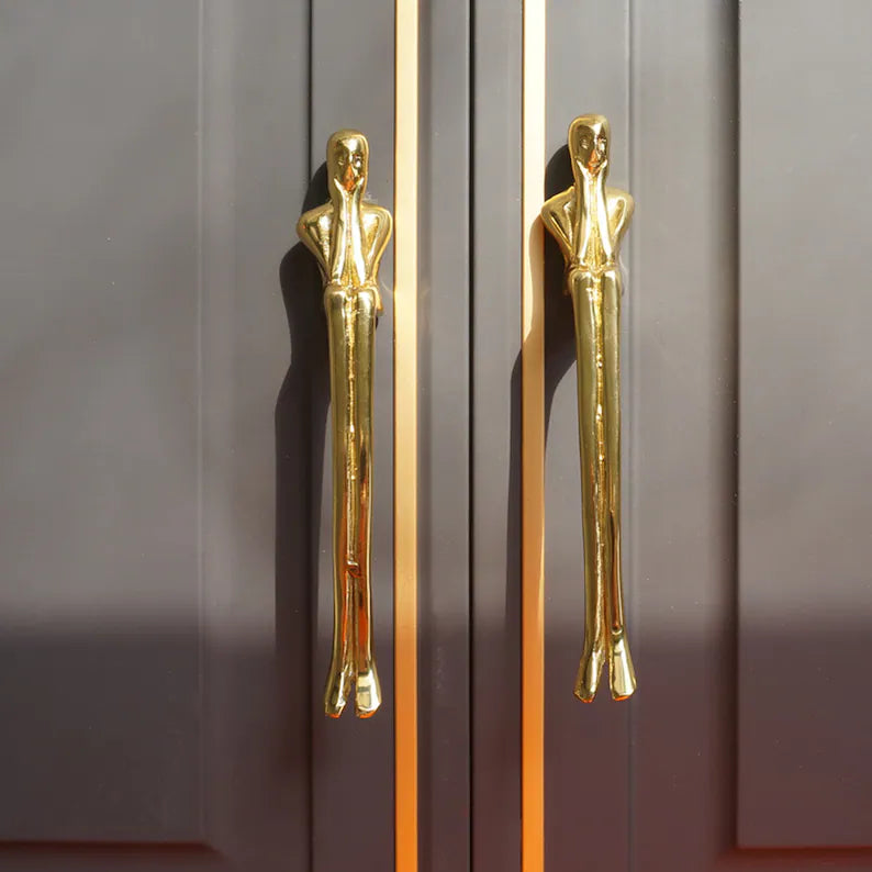 Gold Brass European Thinker Cabinet Pulls And Knobs