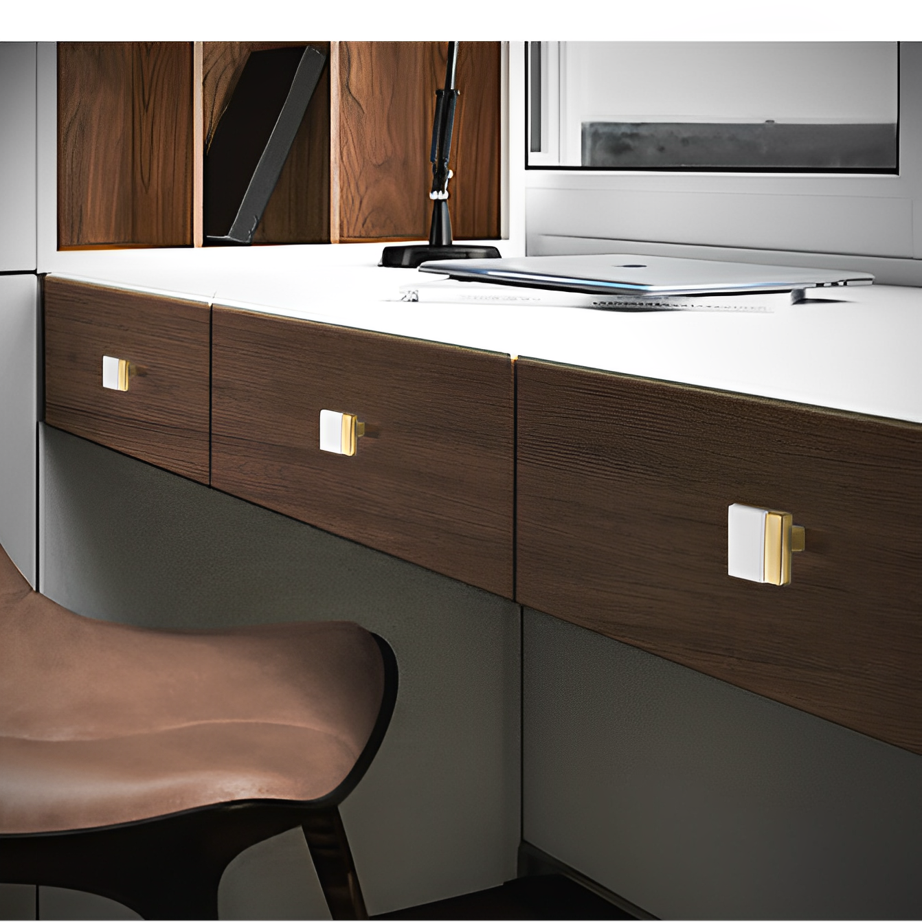 Zinc Alloy Modern Gold Black Chrome Kitchen Handles