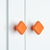 Colored Ceramic Square Single-Hole Cabinet Drawer Knobs