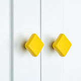 Colored Ceramic Square Single-Hole Cabinet Drawer Knobs