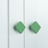 Colored Ceramic Square Single-Hole Cabinet Drawer Knobs
