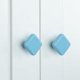 Colored Ceramic Square Single-Hole Cabinet Drawer Knobs