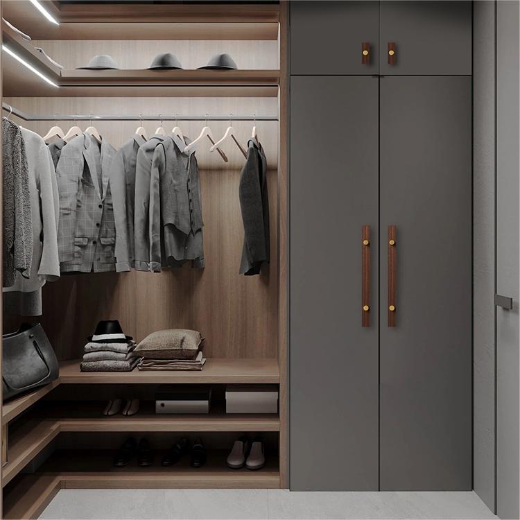 Stylish and Durable Walnut Brass Cabinet Handles
