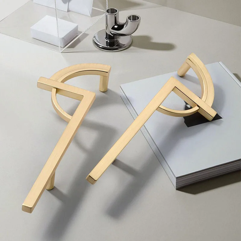 Modern Creative Gold Paired Cabinet Door Handles for Kitchen