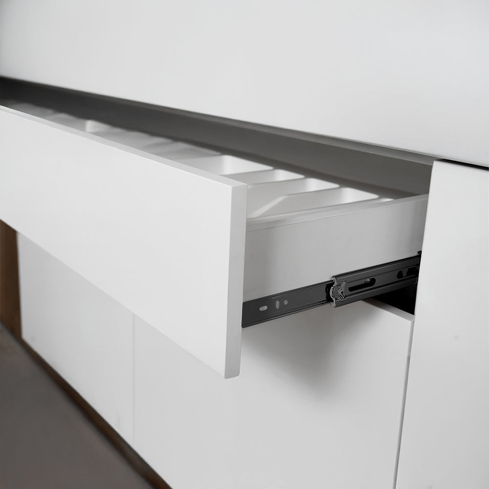 3-Section Full Extension Side Mount Slides Soft Close Drawer Slides 100 LB Load Capacity