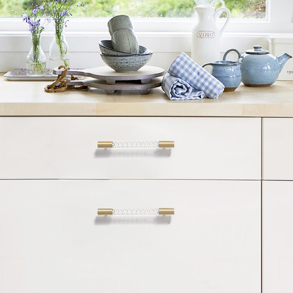 Transparent Acrylic Cabinet Drawer Dresser T Bar Handles