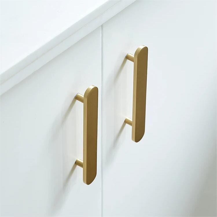 Brushed Brass Modern Gold Kitchen Door Pulls