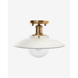 Didier Ceramic Flush Mount – Handcrafted Ceramic Ceiling Fixture with Large Clear Bulb Holder