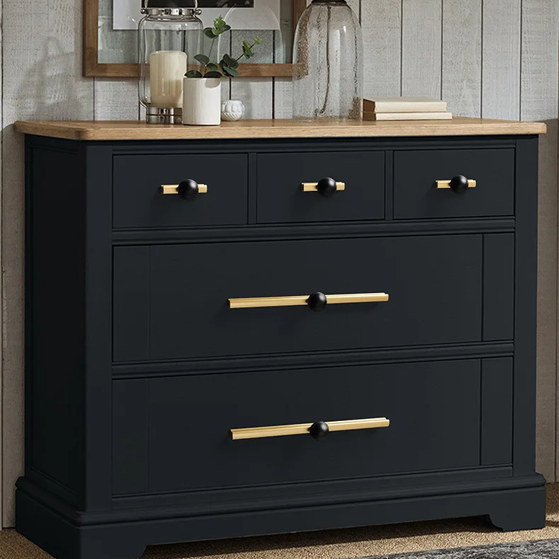 Gold & Black Semicircle Wardrobe Pulls Dresser Drawer Handles