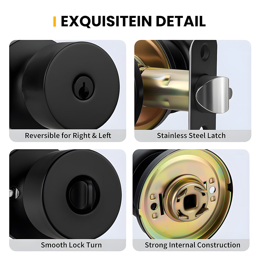 Exterior Black Keyed Door Knobs