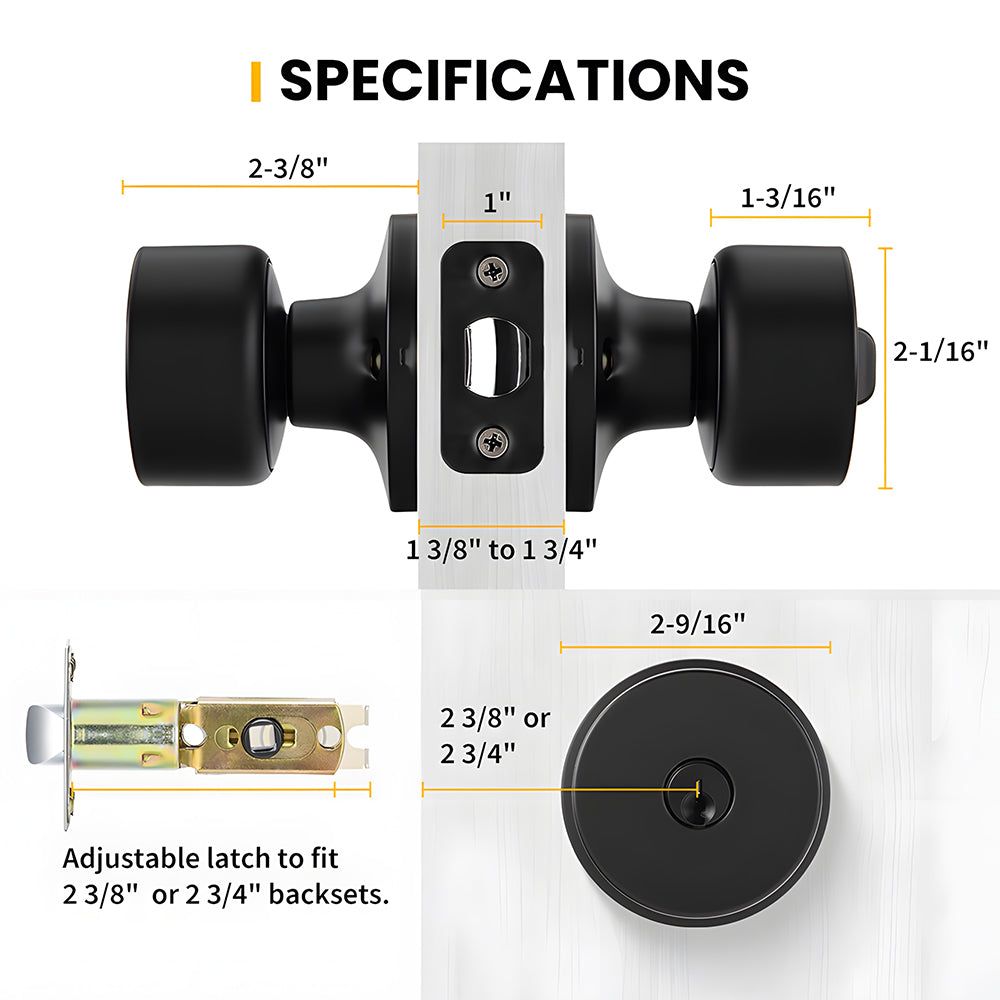 Exterior Black Keyed Door Knobs