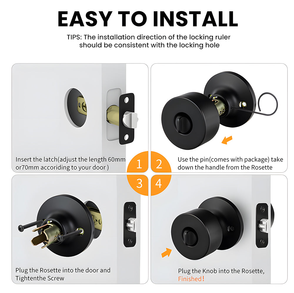 Exterior Black Keyed Door Knobs