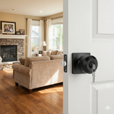 Exterior Entry Black Door Knob with Keys