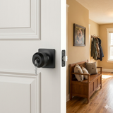 Exterior Entry Black Door Knob with Keys